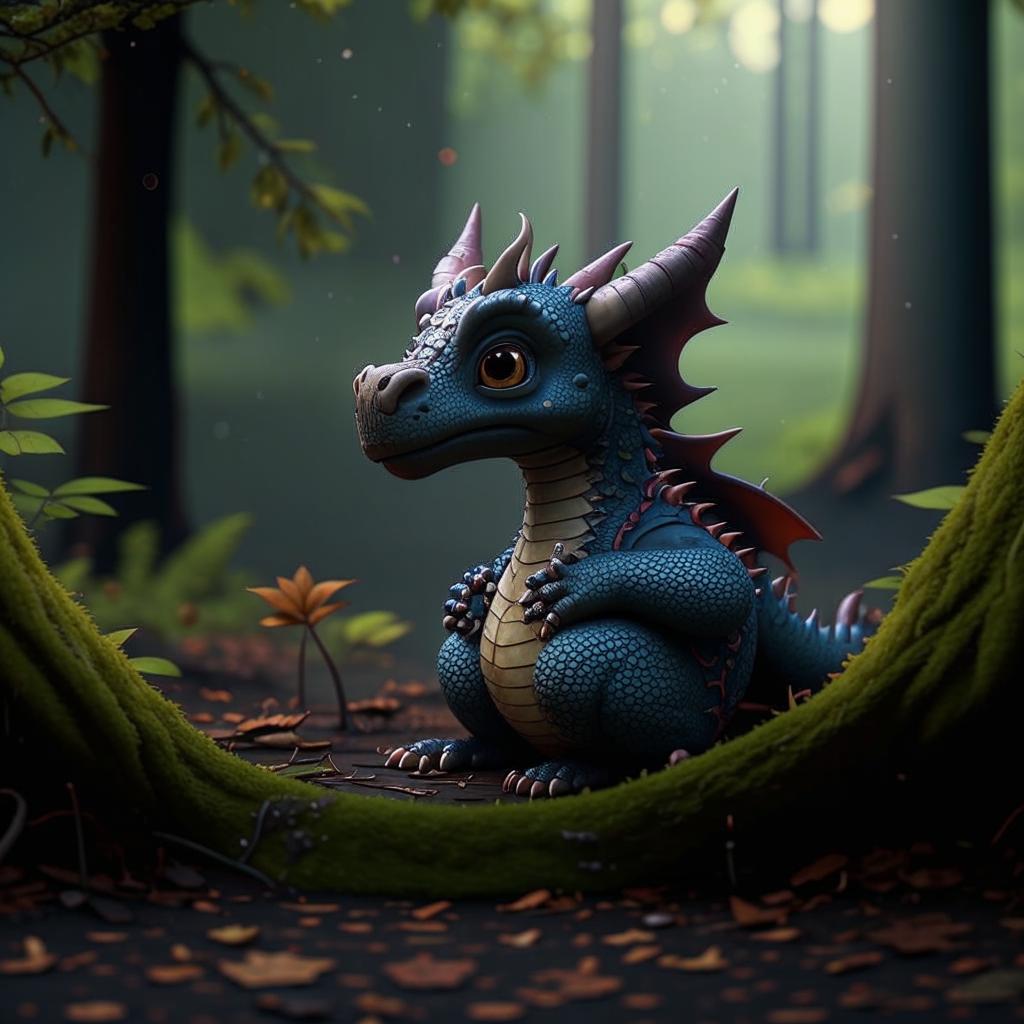 Сидит маленький дракончик на камне…